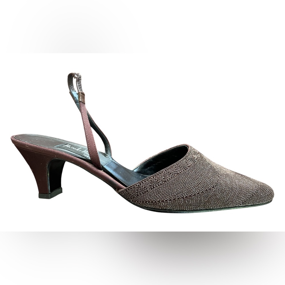 Nicole Miller NEW Bronze Sparkly Italian Slingback Heel Size 7